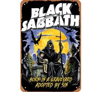 Black Sabbath Poster Retro Tin Sign Metal Signs Vintage Wall Plaque Decor 8x12 inch