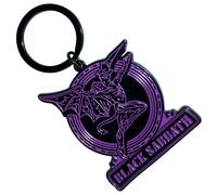 Black Sabbath Purple Text Logo And Daemon Keyring Keychain