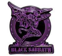 Black Sabbath Purple Text Logo Daemon Pin Badge One Size