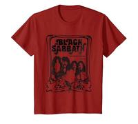 Black Sabbath Sketch Band T-Shirt, Youth, Cranberry Red, X-Small