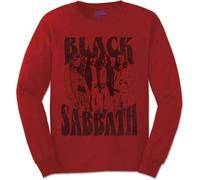 Black Sabbath T Shirt Band and Logo Official Unisex Red Long Sleeve L