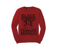 Black Sabbath T Shirt Band and Logo Official Unisex Red Long Sleeve M