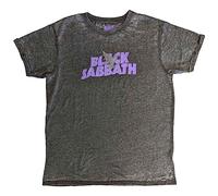 Black Sabbath T Shirt Band Logo and Daemon Official Unisex Charcoal Grey Burnout XXL