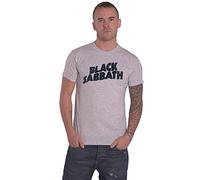 Black Sabbath T Shirt Classic Wavy Band Logo Official Unisex Grey M