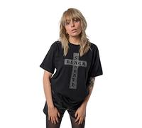 (M, Black) Black Sabbath Diamante Cross T Shirt