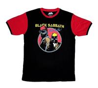 Black Sabbath T Shirt Never Say Die Band Logo Official Unisex Black Ringer XL