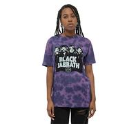 Black Sabbath T Shirt Wavy Band Logo Official Unisex Dye Wash Purple L