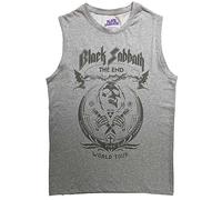 (L, Grey) Black Sabbath The End Mushroom Cloud Muscle Tank