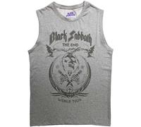 Black Sabbath - The End Mushroom Cloud Unisex Adult Cotton Tank Top (XL) (Grey), grey, XL