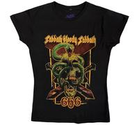 Rock Off Trade T-shirt Black Sabbath Bloody Sabbath 666 Official Womens Skinny Fit Black XL