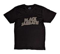 Black Sabbath Unisex Adult Wavy Cotton Logo T-Shirt (L) (Black)