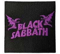 Black Sabbath Wavy Logo & Daemons Woven Patch in Black Black Sabbath Black