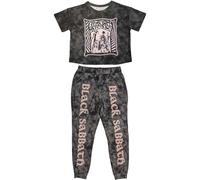 Black Sabbath Women's Psycho Long Pyjama Set in Charcoal | Size: Small Black Sabbath Charcoal S
