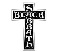 Black Sabbath Woven Patch Cross Logo Cut Out new Official Black/White in White Black Sabbath White