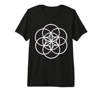 Black Sacred Geometry Flower of Life Mandala Geometric Flow Premium T-Shirt