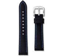 Black Sailcloth Canvas Watch Strap | 20 mm Blue Stitching | Premium Nylon | Contrast Stitch | Replacement Racing Diver Sail Cloth Band | Spring Bars and Tool Included (20mm, Blue)
