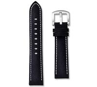 Black Sailcloth Canvas Watch Strap | 22 mm White Stitching | Premium Nylon | Contrast Stitch | Replacement Racing Diver Sail Cloth Band | Spring Bars and Tool Included (22mm, White)