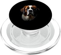 Black Saint Bernard Dog St. Bernard Face PopSockets PopGrip for MagSafe