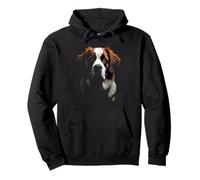 Black Saint Bernard Dog St. Bernard Face Pullover Hoodie