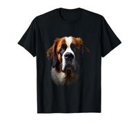 Black Saint Bernard Dog St. Bernard Face T-Shirt