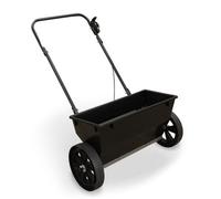 Black Salt/seed/fertiliser Drop Spreader With 30Kg Capacity, Rock Salt Spreader With Cable Controlled Flow, No Motors/batteries