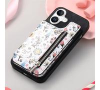 (black, Samsung A12/M12) Rfid Blocking Zippered Wallet Phone Case With Card Slot & Stand For Iphone Samsung Xiaomi Google Magnetic Car Mount Stylish Floral Print Phone Cov