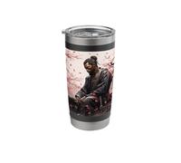 Black Samurai African Yasuke Meditating Under Cherry Blossom Stainless Steel Insulated Tumbler