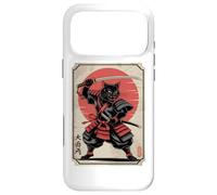 Black Samurai Cat Katana Japanese Kanji Characters Sun Case for iPhone 17 Pro Max