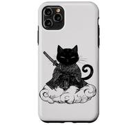 Black Samurai Cat surfing on a Cloud Anime cat Martial arts Case for iPhone 11 Pro Max