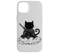Black Samurai Cat surfing on a Cloud Anime cat Martial arts Case for iPhone 14 Plus