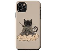 Black Samurai Cat surfing on a Cloud Anime Cat Zen Warrior Case for iPhone 11 Pro Max