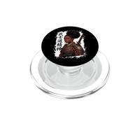 Black Samurai Girl Anime Japanese Warrior Afro African Pride PopSockets PopGrip for MagSafe