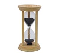 Black Sand Timer,3Min Wood Sandglass Clock - Modern Hourglass Watch with 100% Bamboo Frame for Kids Games Classroom Kitchen Home Office Decor(Black+3Min)