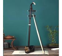 Black Sandalwood Erhu for Advanced Performers, Professional Ebony Erhu Chinese 2-string Violin Fiddle Musical Instrument with Free Accessories(Plain handle,Wooden shaft)