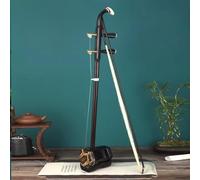 Black Sandalwood Erhu for Advanced Performers, Professional Ebony Erhu Chinese 2-string Violin Fiddle Musical Instrument with Free Accessories(Plain handle,Mechanical shaft)