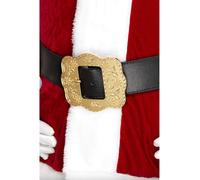 Black Santa Belt Large Ornate Buckle Adults Chrostmas Fancy Dress