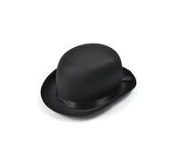 Black Satin Bowler Hat Adult Fancy Dress Victorian 1920s Costume Accessory