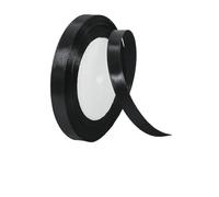 Black Satin Ribbon 10mm for Gift Wrapping, Crafting, Cake Decoration, Hair Bows - 22M Polyester Fabric for Christmas, Wedding Car Decor