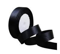 Black Satin Ribbon for Gift Crafting, Double Sided Polyester 20mm X 23m(24 Yards) Gift Wrapping Ribbon Thick Ribbon for Cake Decoration, DIY Sewing Project, Party Balloon & Hair Bows Decoration