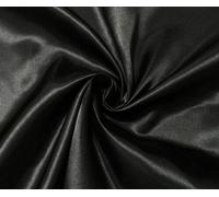 Black Satin Silky Fabric Plain Dress And Craft Material 150cm Wide