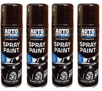 Black Satin Spray Paint Auto Car Bike All Purpose DIY Interior Exterior 250ml (4)