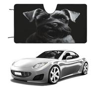 Black Schnauzer Dog Car Windshield Sun Shade - Reflector Sunshade Offers Ultimate Protection for Car Interior, Cool Reflective Sun Blocker Fits Small Sedans, Mini SUVs 55"x30"
