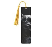 Black Schnauzer Dog Metal Bookmarks Handmade Double-Sided Printed Book Marks Page Markers with Gold Tassels Book Accessories Gift for Book Lovers Women Men