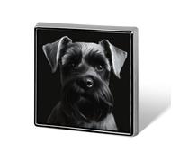 Black Schnauzer Dog Square Lapel Pins Backpack Pin Cute Brooch Decoration Brooches for Women Men Fashion Button Badges for Hat Backpacks Purses Jackets Shirt Suit