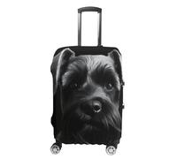 Black Schnauzer Dog Suitcase Covers for Luggage - Elastic Luggage Cover Protector, Double-sided Washable Suitcases Sleeve for 19-32 Inch Luggage, white, Small, Black Schnauzer Dog
