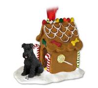 Black Schnauzer Gingerbread House Christmas Ornament New