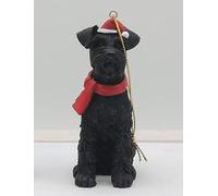 Black Schnauzer Ornament - 3.5” Holiday Christmas Tree Decoration - Hand-Painted Resin Dog Ornament - Miniature Schnauzer Gift for Dog Lovers - Stocking Stuffer Keepsake