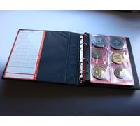 Black Schulz album for 30 large medals - 5 pages red divider