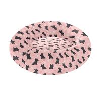 Black Scottish Terrier Paw Peach Pet Dog Bed Anxiety Relief fluffier Dog Pillow Bed for Small Size Pets Sleeping