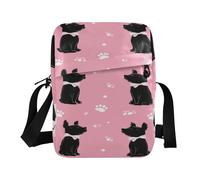 Black Scottish Terrier Paw Print men's messenger bag shoulder bags Casual Purse Cross Body Adjustable Strap for business business